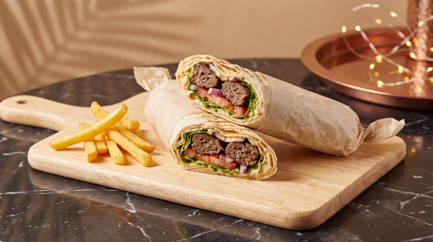 Wrap kafta, frites maison